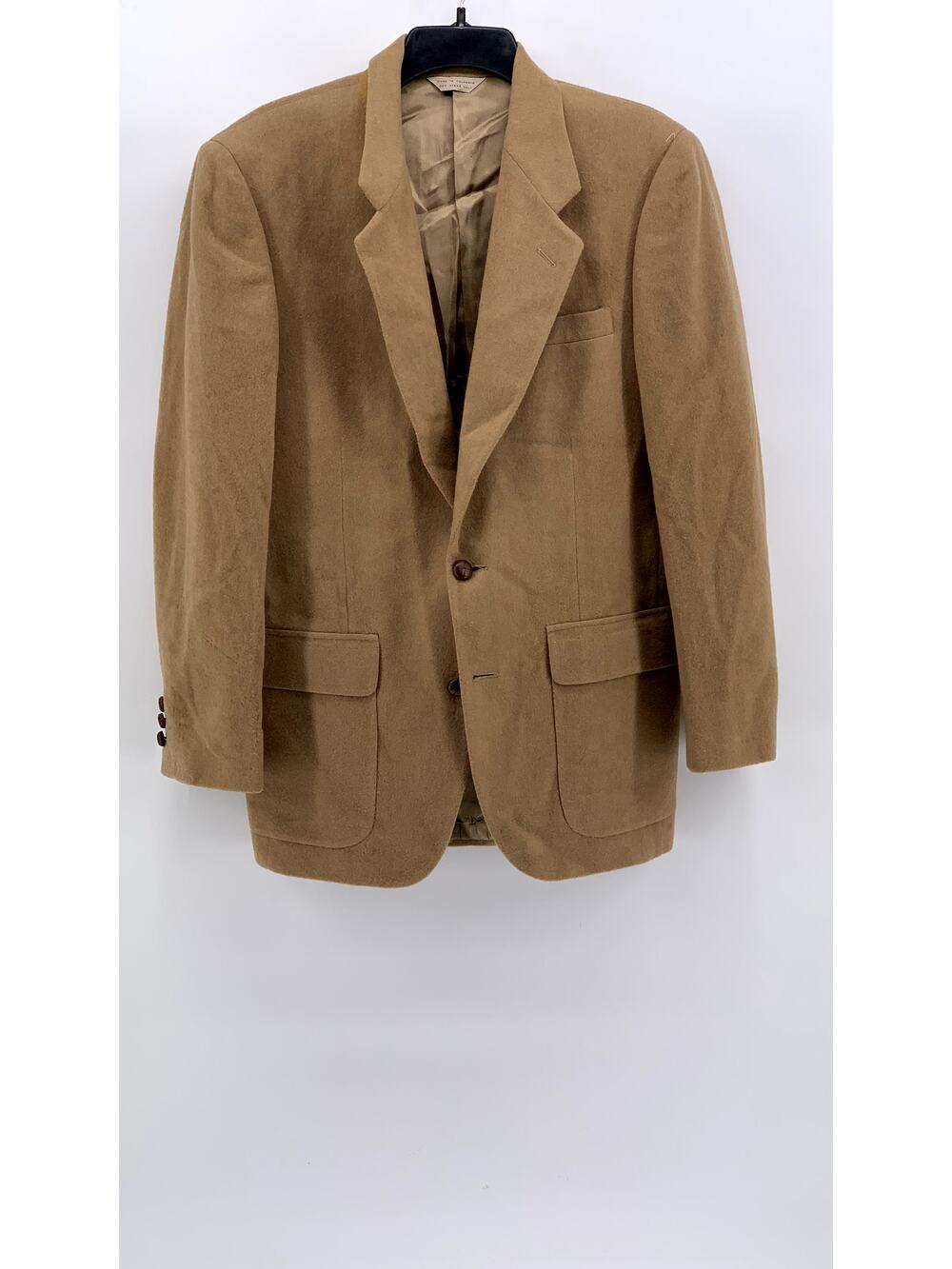 GLENSHIRE Men's Tan Wool Textured Two-Button Blazer SZ 38R